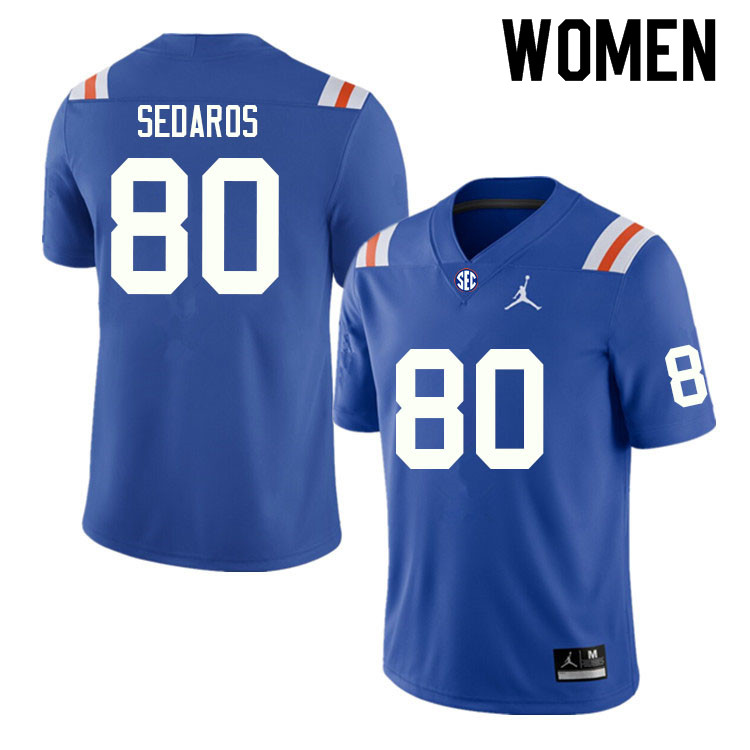 Women #80 Zak Sedaros Florida Gators College Football Jerseys Sale-Throwback